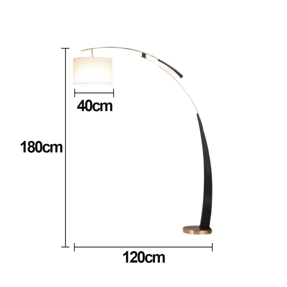 LIVARA Floor Lamp Modern Minimalist Linen Fabric Shade Sturdy Metal Base Soft Light Diffusion & Easy Maintenance - Black&Gold