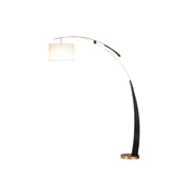 LIVARA Floor Lamp Modern Minimalist Linen Fabric Shade Sturdy Metal Base Soft Light Diffusion & Easy Maintenance - Black&Gold