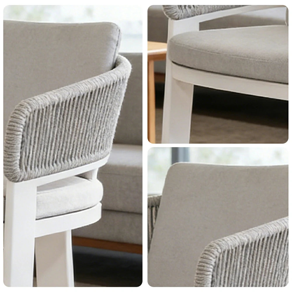LIVARA Lounge Chair Quick-Dry Comfort Aluminium Frame Rust-Resistant Powder Coated with Mould-Resistant Fabric - Grey