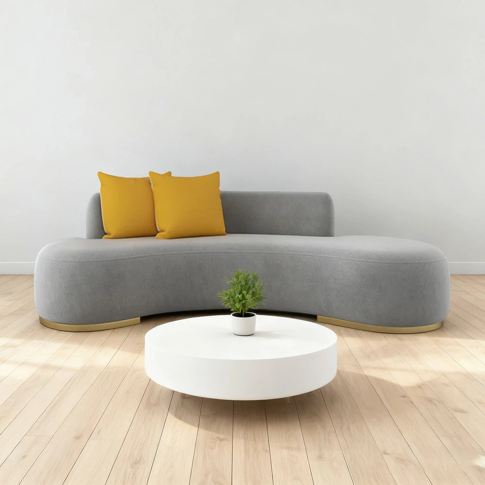 LIVARA 170/200/230cm Multi-Seater Sofa Lamb Fleece Fabric Upholstered, Breathable, Ergonomic Design, Solid Wood Frame, High-Density Sponge - Grey