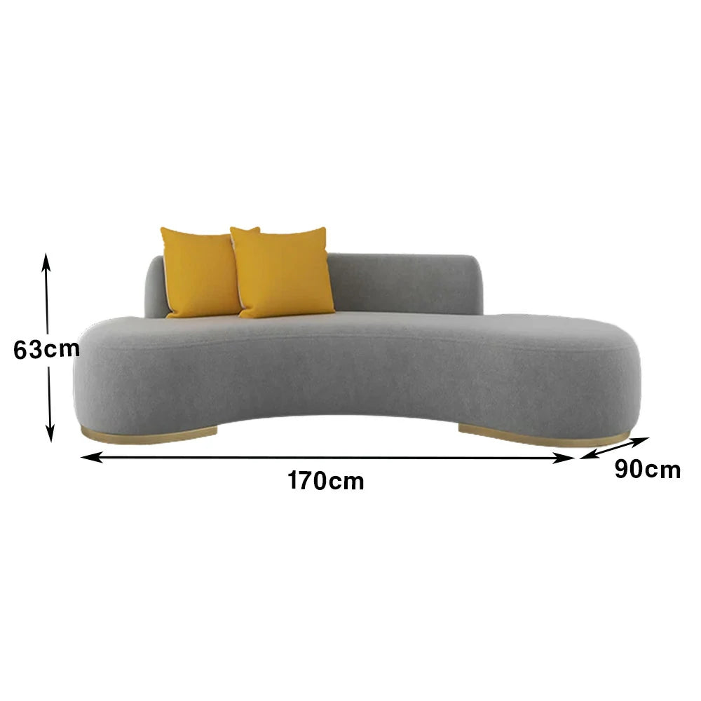 LIVARA 170/200/230cm Multi-Seater Sofa Lamb Fleece Fabric Upholstered, Breathable, Ergonomic Design, Solid Wood Frame, High-Density Sponge - Grey