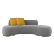 LIVARA 170/200/230cm Multi-Seater Sofa Lamb Fleece Fabric Upholstered, Breathable, Ergonomic Design, Solid Wood Frame, High-Density Sponge - Grey