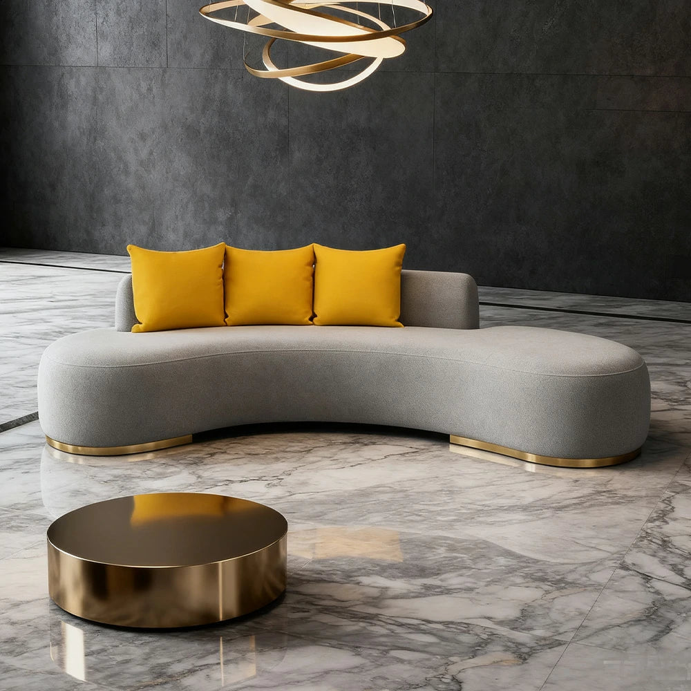 LIVARA 170/200/230cm Multi-Seater Sofa Lamb Fleece Fabric Upholstered, Breathable, Ergonomic Design, Solid Wood Frame, High-Density Sponge - Grey