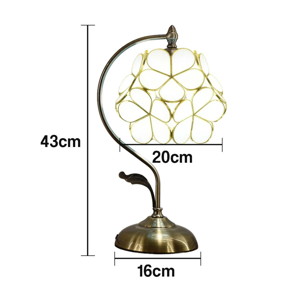 LIVARA Table Lamp, Petal-Shaped, Adjustable Brightness & Color, Handcrafted Metal Base, E27, Ideal for Bedroom & Study - White