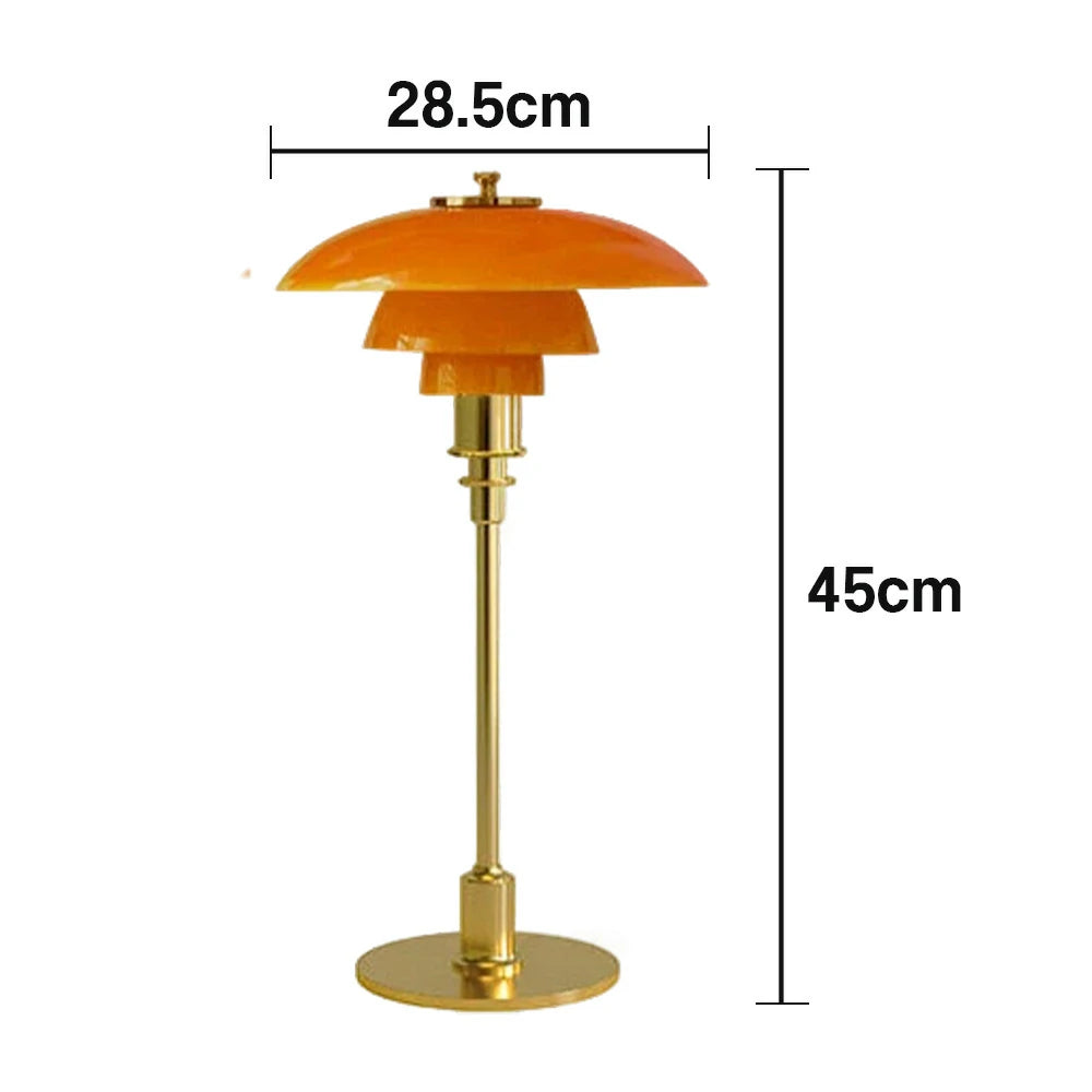 LIVARA Table Lamp Three Colors E14 Glass Lampshade High CRI Energy-efficient Design - Orange