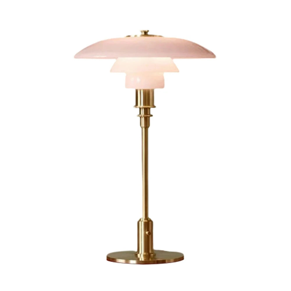 LIVARA Table Lamp Three Colors E14 Glass Lampshade High CRI Energy-efficient Design - Pink