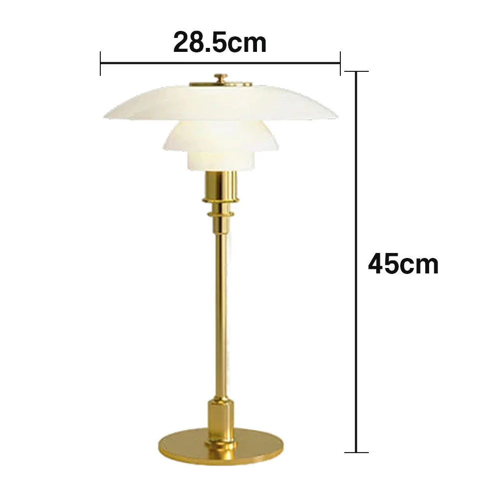 LIVARA Table Lamp Three Colors E14 Glass Lampshade High CRI Energy-efficient Design - White