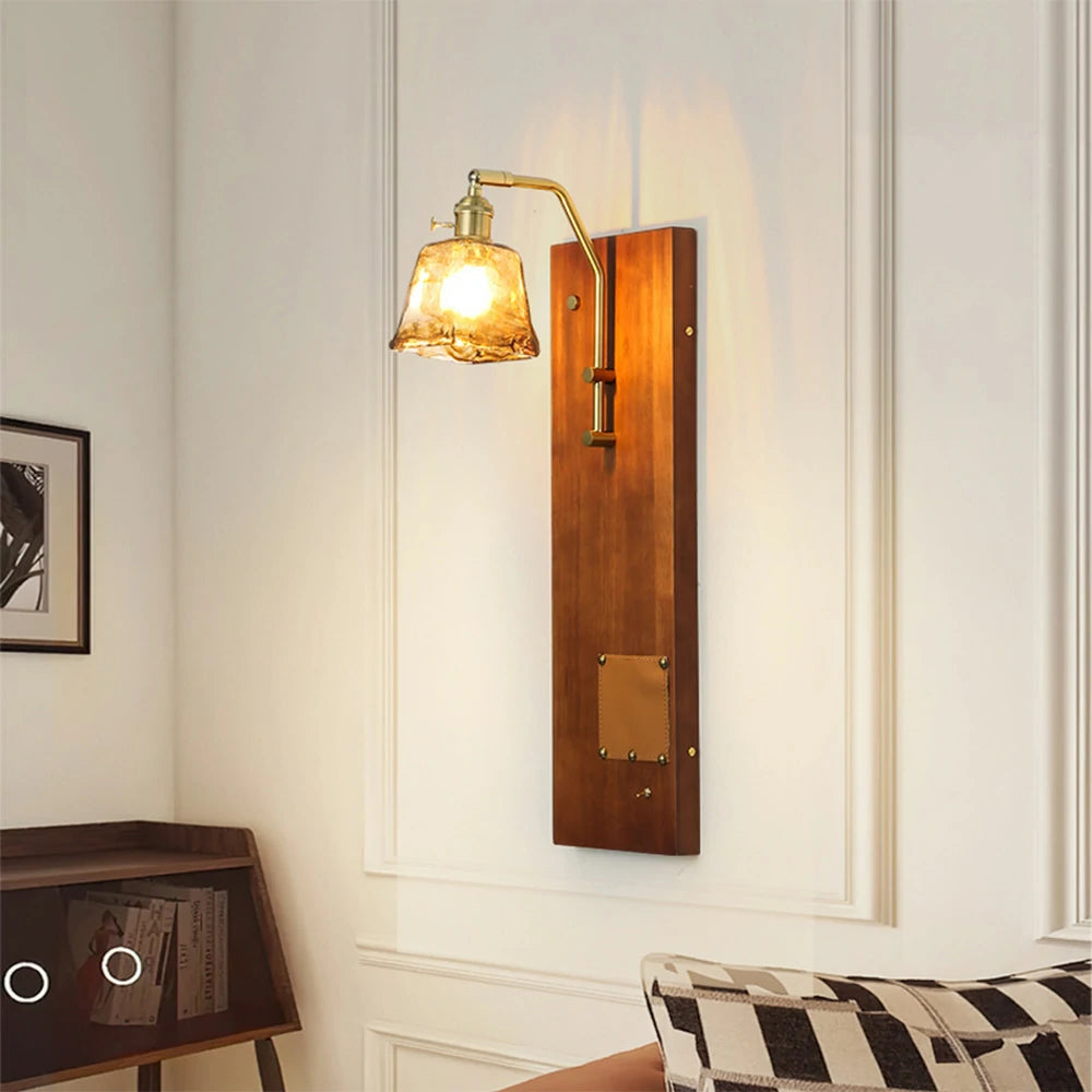 LIVARA Hand-blown Wall Lamp Three Color Temperatures E27 Ceramic Glass Natural Stone Texture