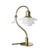LIVARA Modern Table Lamp with Full-Spectrum Eye-Care Light, Off-White Glass Shade, Adjustable 45° Tilt - Gold