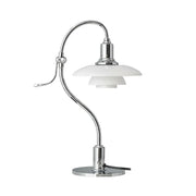 LIVARA Modern Table Lamp with Full-Spectrum Eye-Care Light, Off-White Glass Shade, Adjustable 45° Tilt - Silver