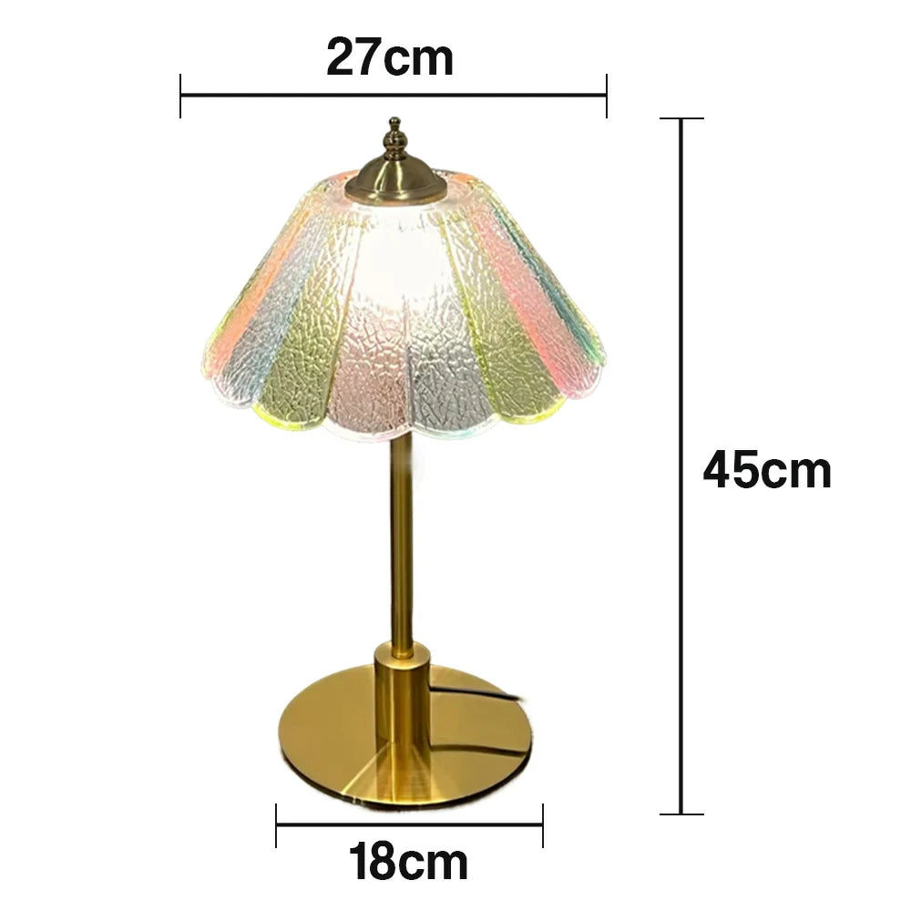 LIVARA Table Lamp with Full-Spectrum Light, Gradient Glass Shade, Electroplated Iron Base, Adjustable Three-Color Temperature