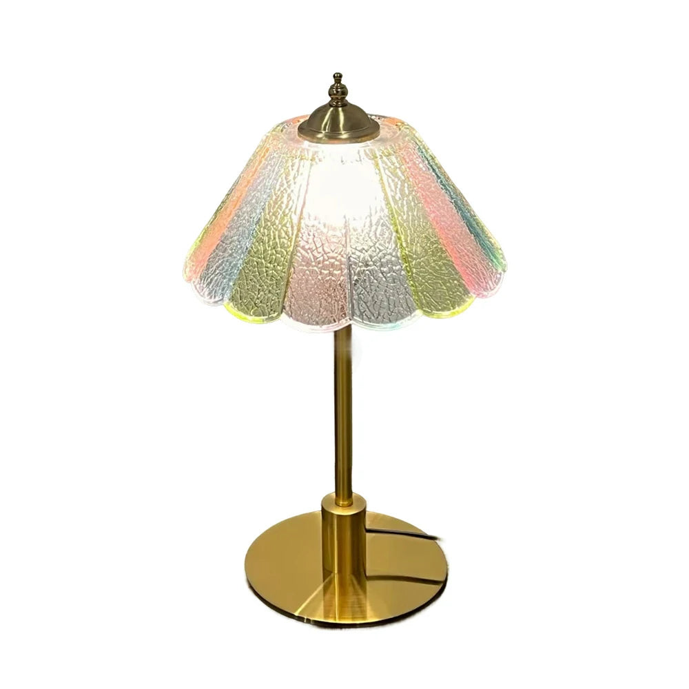 LIVARA Table Lamp with Full-Spectrum Light, Gradient Glass Shade, Electroplated Iron Base, Adjustable Three-Color Temperature