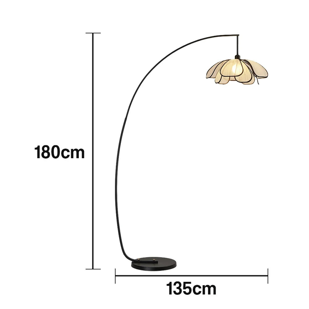 LIVARA Floor Lamp with LED Light, Fabric Shade, Adjustable Three-Color Temperature, Rust-Resistant Iron Base