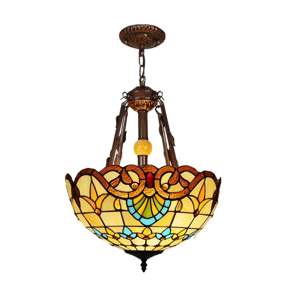 LIVARA Pendant Lamp with E27 Light, 40/50/60cm High-Temperature Colored Glass, Copper & Iron Body, Handcrafted Light Transmission