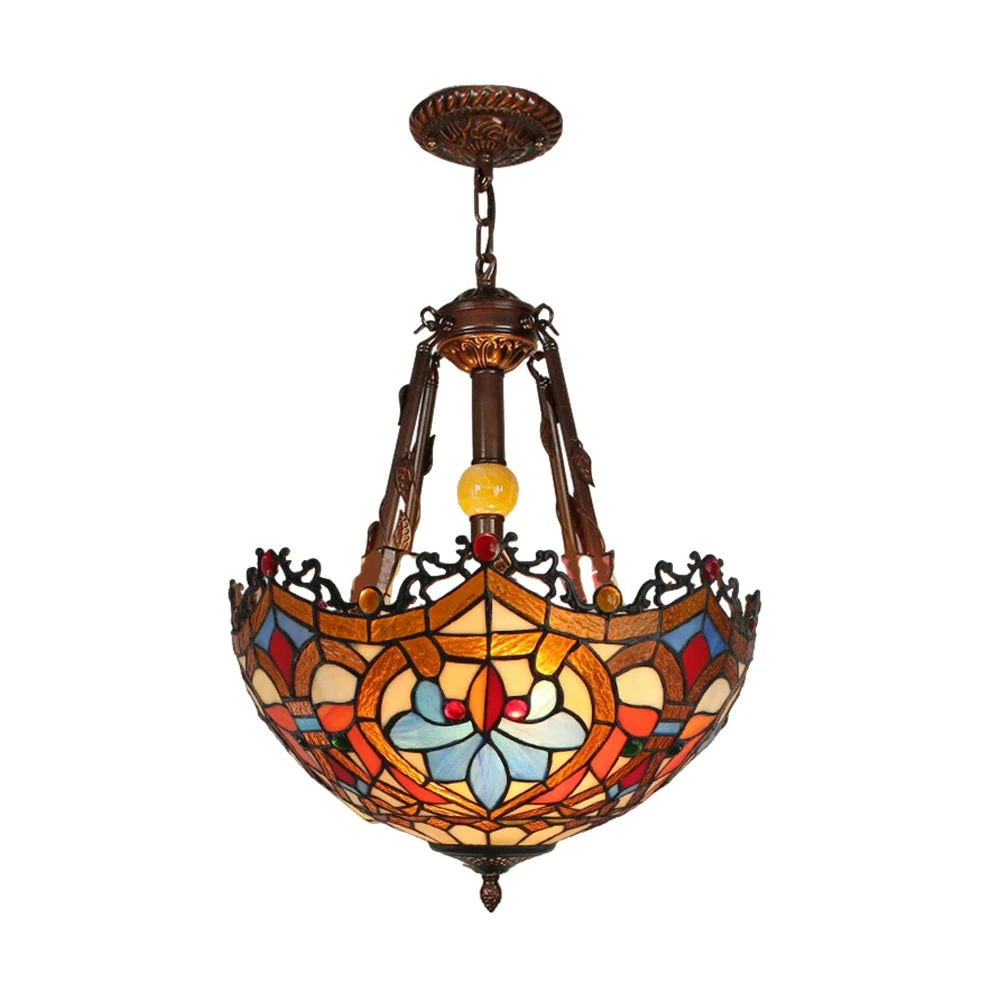 LIVARA Pendant Lamp 40/50cm Handcrafted High-Temperature Colored Glass, Copper & Iron Frame, E27 Socket