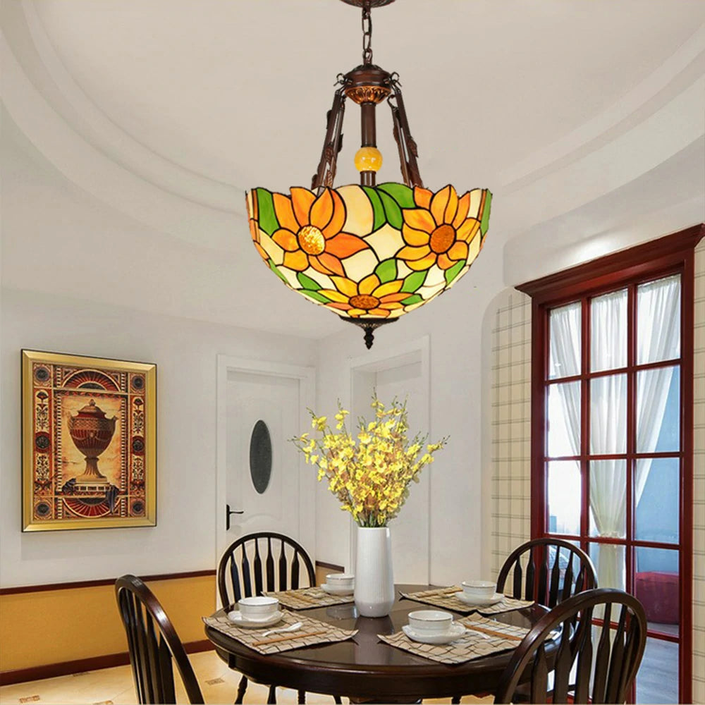 LIVARA Pendant Lamp 40/50cm High-Quality Handcrafted Glass Shade, Rust-Resistant Copper & Iron Frame, E27 Socket