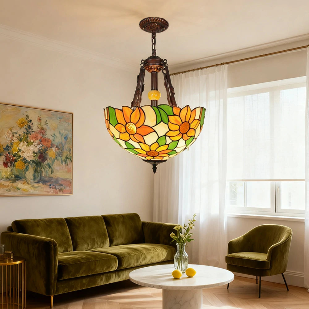 LIVARA Pendant Lamp 40/50cm High-Quality Handcrafted Glass Shade, Rust-Resistant Copper & Iron Frame, E27 Socket
