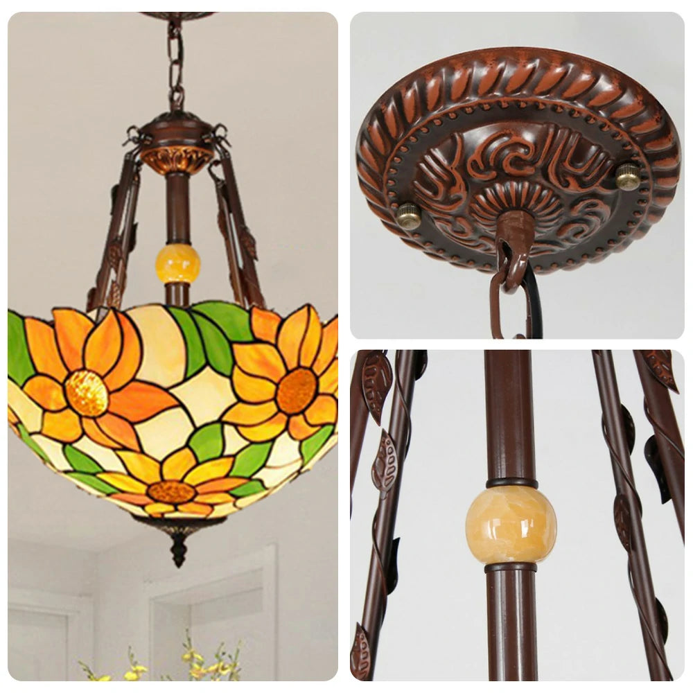 LIVARA Pendant Lamp 40/50cm High-Quality Handcrafted Glass Shade, Rust-Resistant Copper & Iron Frame, E27 Socket
