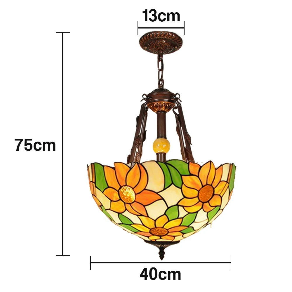 LIVARA Pendant Lamp 40/50cm High-Quality Handcrafted Glass Shade, Rust-Resistant Copper & Iron Frame, E27 Socket