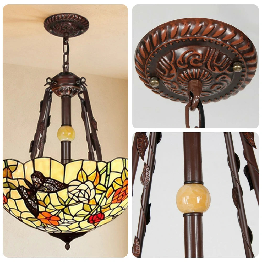 LIVARA Pendant Lamp, Colorful Handcrafted Glass Shade, Durable Copper & Iron Base, E27 Socket
