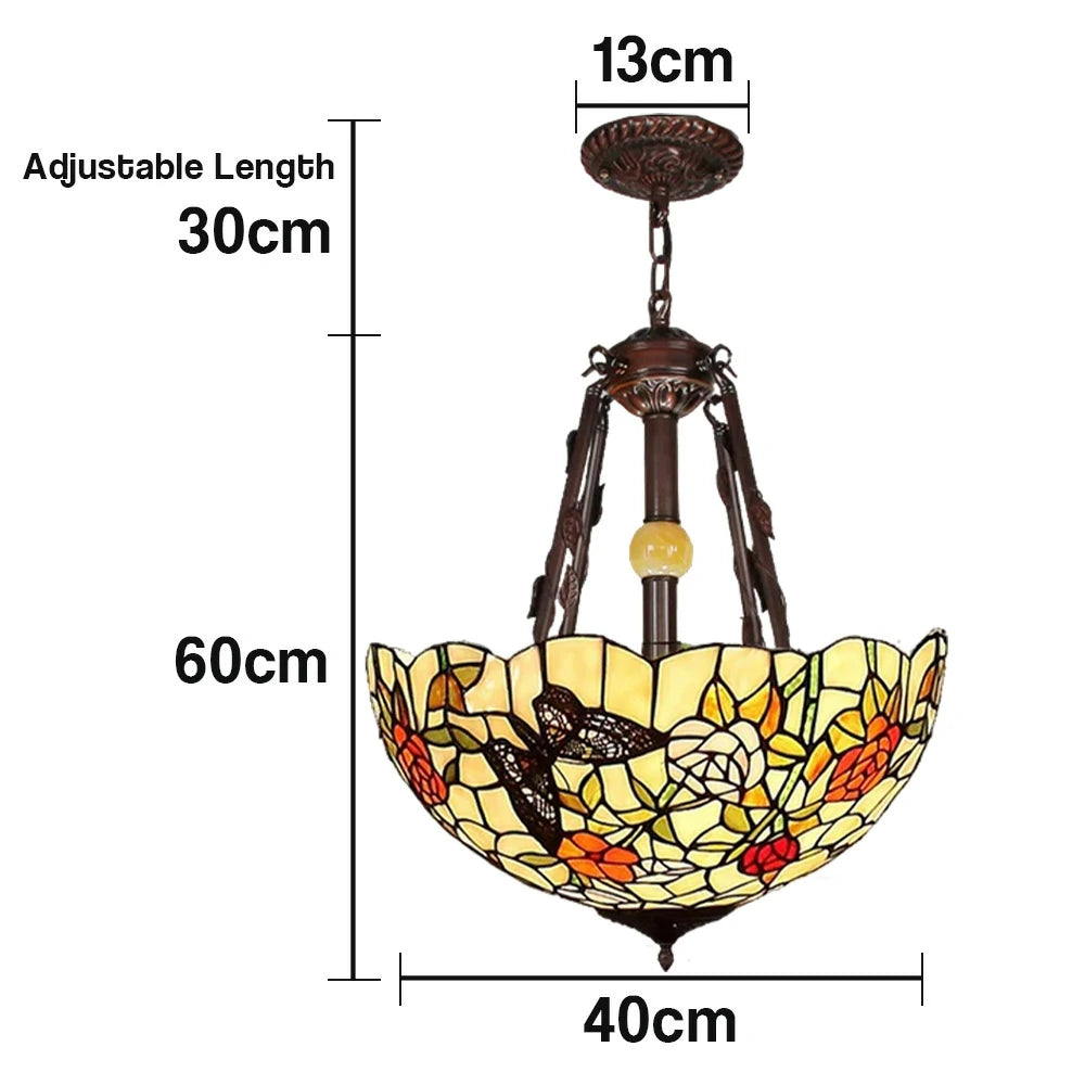 LIVARA Pendant Lamp, Colorful Handcrafted Glass Shade, Durable Copper & Iron Base, E27 Socket