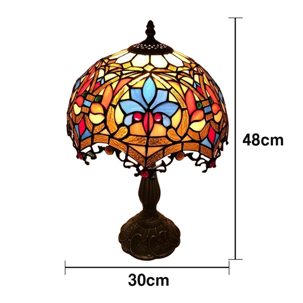 LIVARA Glass Table Lamp - High-Temperature Coloured Glass, E27 Socket, Resin/Aluminium Base, Handcrafted & Vibrant Illumination