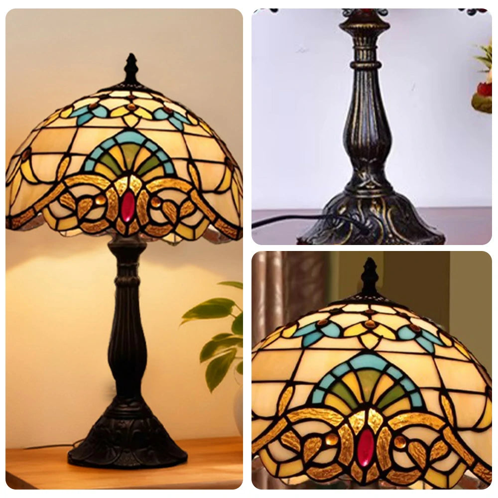 LIVARA Glass Table Lamp - High-Temperature Coloured Glass, E27 Socket, Resin/Aluminium Base, Handcrafted & Vibrant Illumination