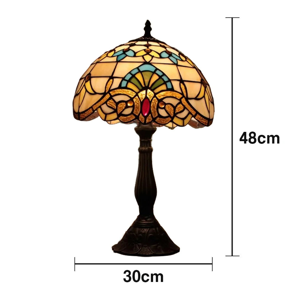 LIVARA Glass Table Lamp - High-Temperature Coloured Glass, E27 Socket, Resin/Aluminium Base, Handcrafted & Vibrant Illumination