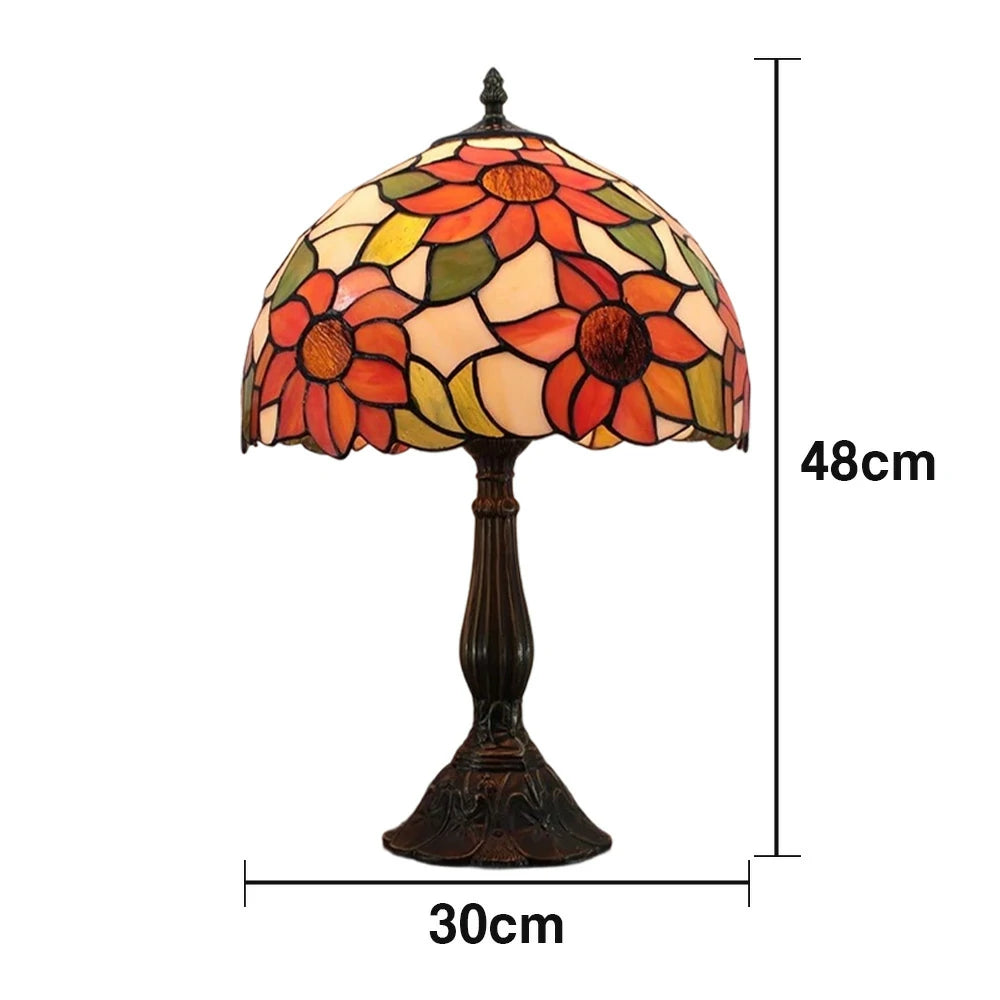 LIVARA Handcrafted Glass Table Lamp - Colourful High-Temperature Glass, E27 Socket, Resin/Aluminium Base for Vibrant Illumination