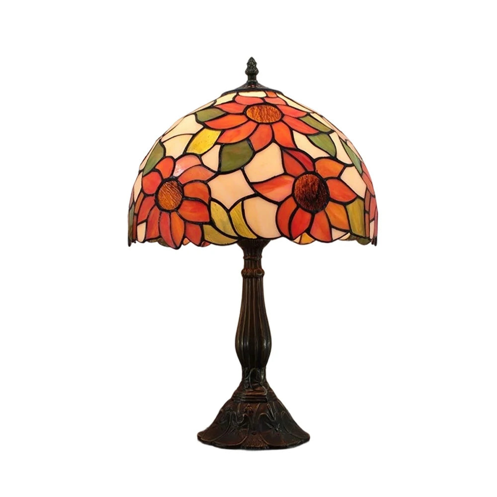 LIVARA Handcrafted Glass Table Lamp - Colourful High-Temperature Glass, E27 Socket, Resin/Aluminium Base for Vibrant Illumination