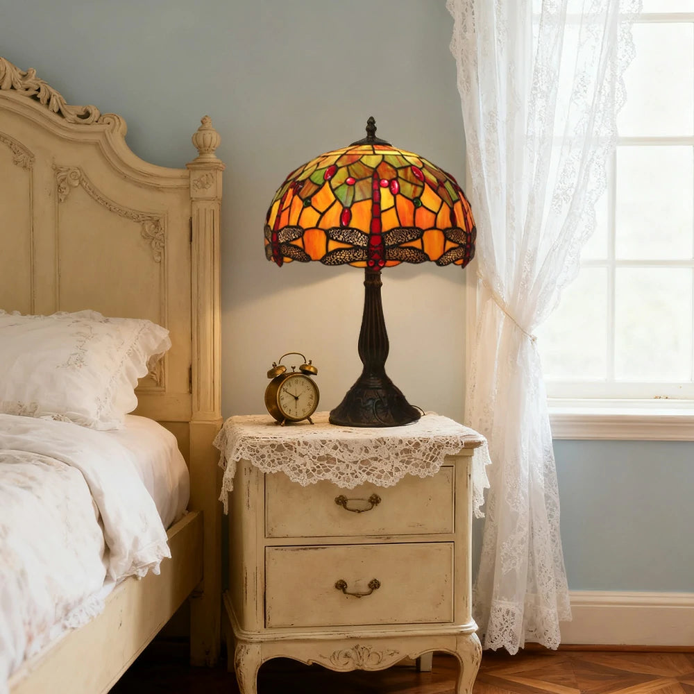 LIVARA Colourful Glass Table Lamp - E27 Socket, Resin/Aluminium Base, Handcrafted Design for Stylish Illumination