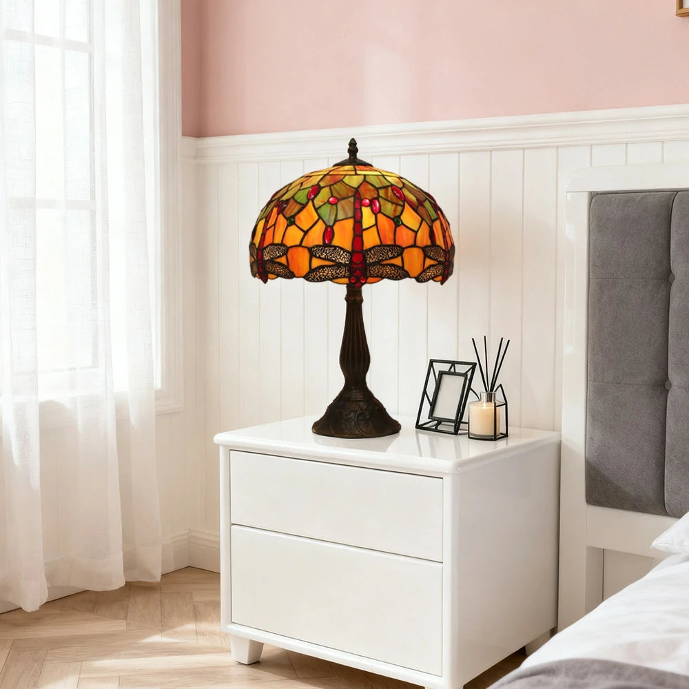 LIVARA Colourful Glass Table Lamp - E27 Socket, Resin/Aluminium Base, Handcrafted Design for Stylish Illumination