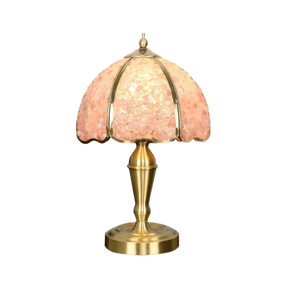 LIVARA Crystal Table Lamp - Natural Crystal Shade, High-Spec LED Bulbs, E27 Socket, Soft, Flicker-Free Light - Pink