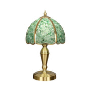 LIVARA Crystal Table Lamp - Natural Crystal Shade, High-Spec LED Bulbs, E27 Socket, Soft, Flicker-Free Light - Green