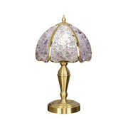 LIVARA Crystal Table Lamp - Natural Crystal Shade, High-Spec LED Bulbs, E27 Socket, Soft, Flicker-Free Light - Purple