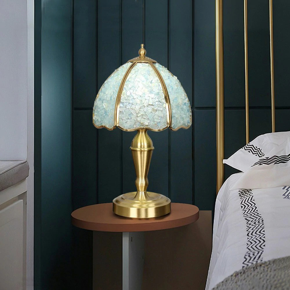 LIVARA Crystal Table Lamp - Natural Crystal Shade, High-Spec LED Bulbs, E27 Socket, Soft, Flicker-Free Light - White