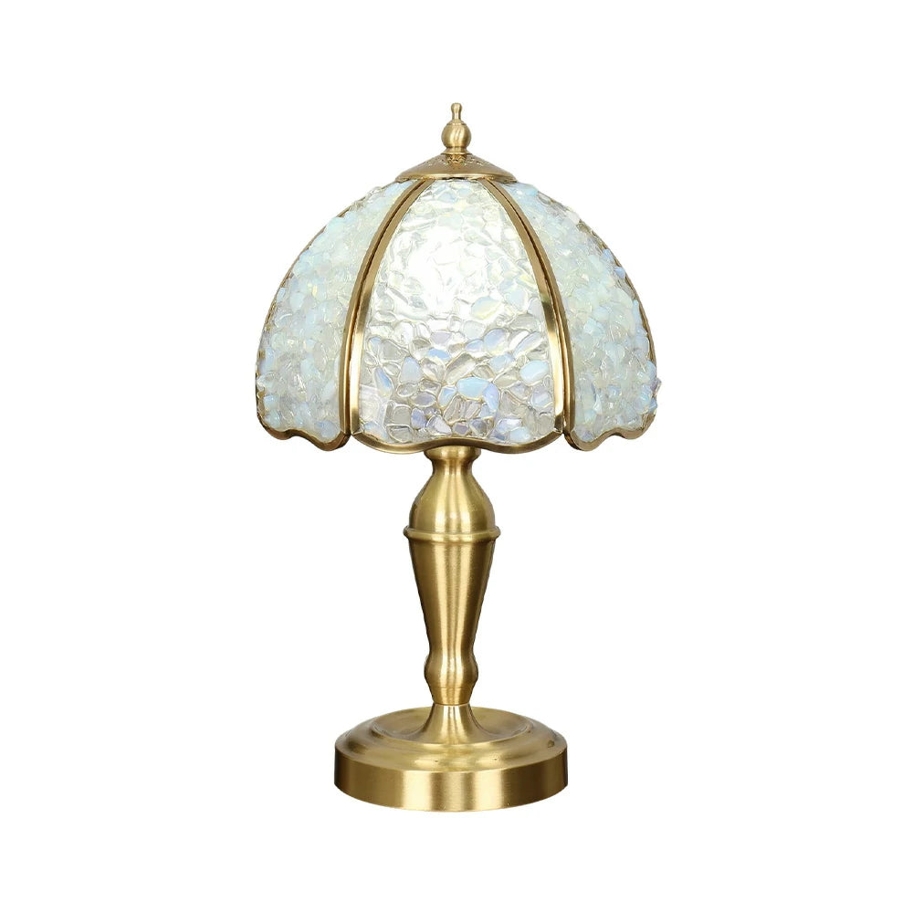 LIVARA Crystal Table Lamp - Natural Crystal Shade, High-Spec LED Bulbs, E27 Socket, Soft, Flicker-Free Light - White