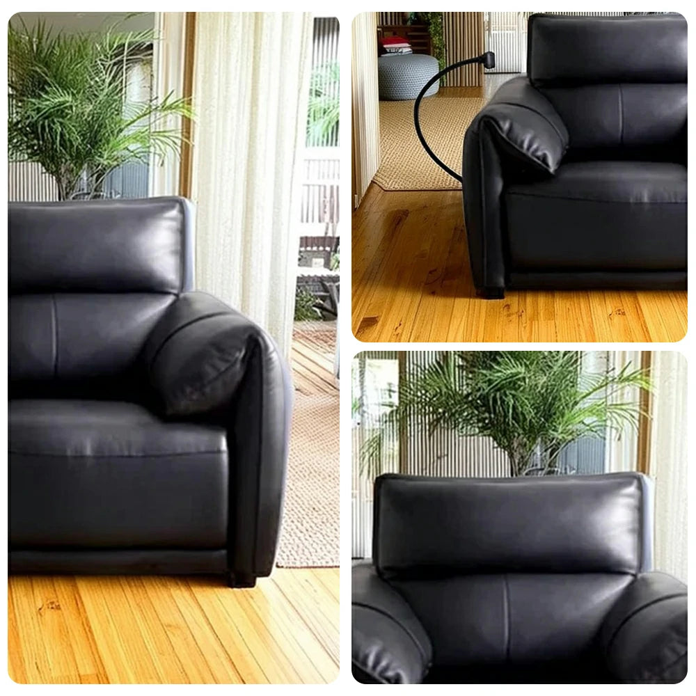 LIVARA 117cm Electric Recliner Armchair Single Seater One-Touch Electric Recline Genuine Leather Comfort Design - Black