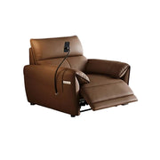LIVARA 117cm Electric Recliner Armchair Single Seater One-Touch Electric Recline Genuine Leather Comfort Design - Brown