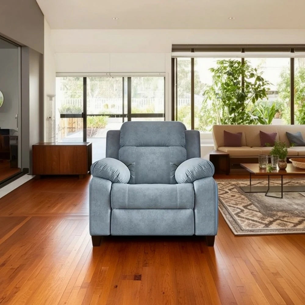 LIVARA 98cm Single Electric Recliner Chair Cat-Scratch Fabric Zero-Wall Comfort Design for Living Room - Grey