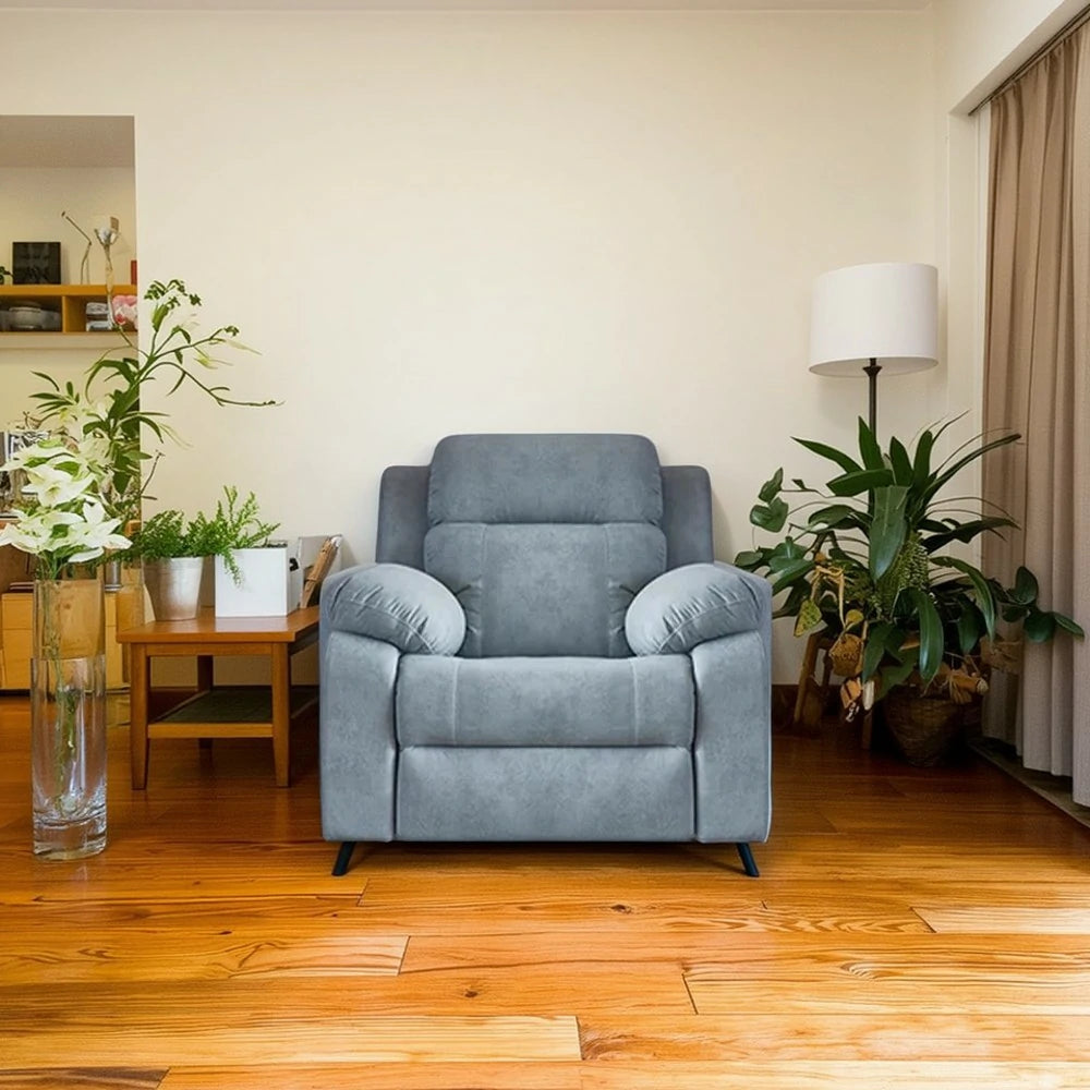 LIVARA 98cm Single Electric Recliner Chair Cat-Scratch Fabric Zero-Wall Comfort Design for Living Room - Grey