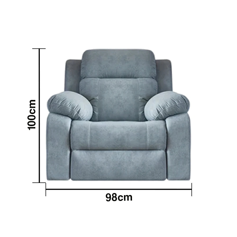 LIVARA 98cm Single Electric Recliner Chair Cat-Scratch Fabric Zero-Wall Comfort Design for Living Room - Grey