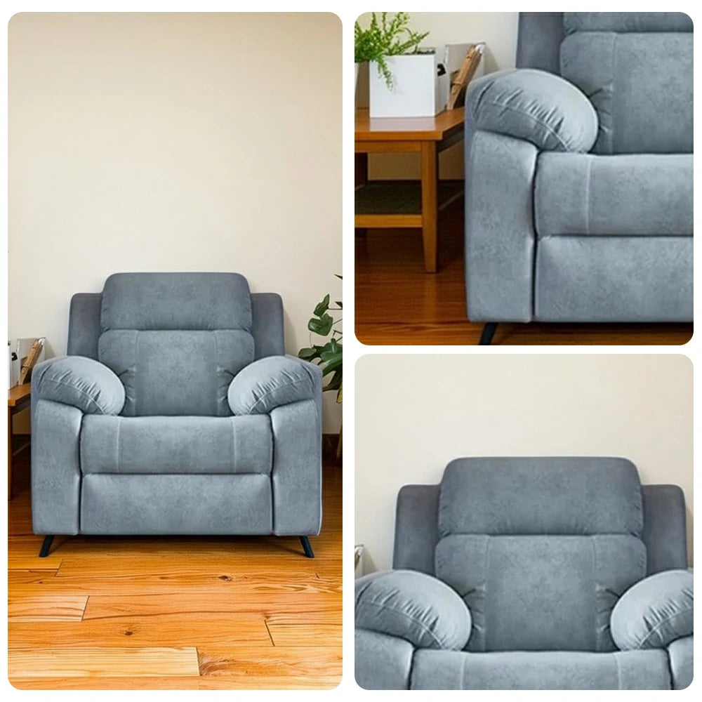 LIVARA 98cm Single Electric Recliner Chair Cat-Scratch Fabric Zero-Wall Comfort Design for Living Room - Grey