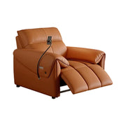 LIVARA 117cm Single Electric Recliner Chair Genuine Leather Zero-Wall Comfort Design for Living Room - Brown