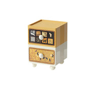 LIVARA Vintage Pony Nightstand – Double Drawer Bedside Table with Eco PE Body, Rounded Edges & Decorative Art Panels, Compact Storage Cabinet - Yellow & Cream Pony