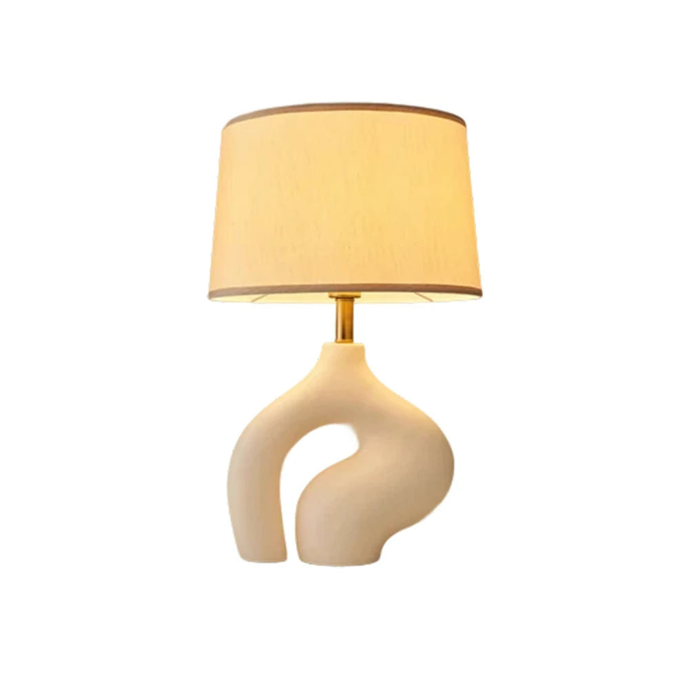 LIVARA Table Lamp Handmade Fabric Shade High-Quality Resin Base Modern Minimalist Design Soft Lighting Atmosphere