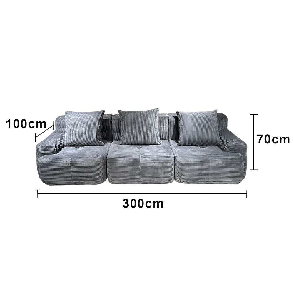 LUXORA B315E 280/300cm Sofa Compressible Packaging Quick Rebound Cushion High Density Foam Core Space Saving Design