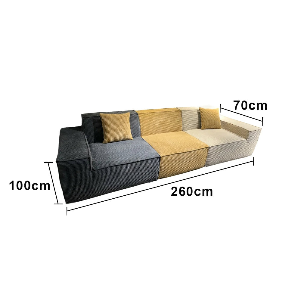 LUXORA B310E 240/260cm Sofa Compressible Packaging Quick Rebound Cushion High Density Foam Core Space Saving Design