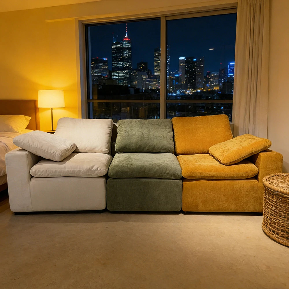 LUXORA B306E 280/300cm Sofa Compressible Packaging Quick Rebound Cushion High Density Foam Core Space Saving Design