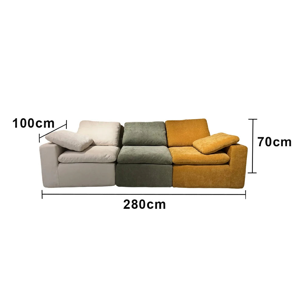 LUXORA B306E 280/300cm Sofa Compressible Packaging Quick Rebound Cushion High Density Foam Core Space Saving Design